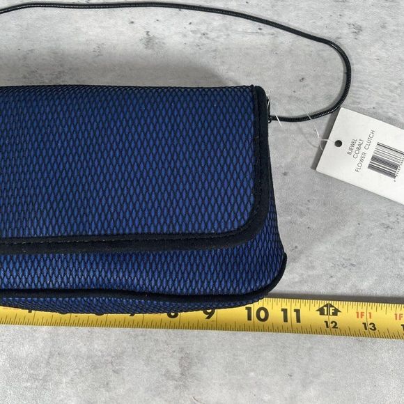 NEW STEVE MADDEN‎ BJEWEL FLAP WALLET BAG PURSE CLUTCH BLUE STITCH MSRP $58 - Picture 12 of 15